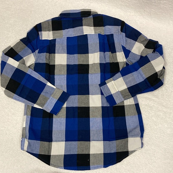 NWT children’s place blue black checked button down medium 7/8 - Picture 8 of 8